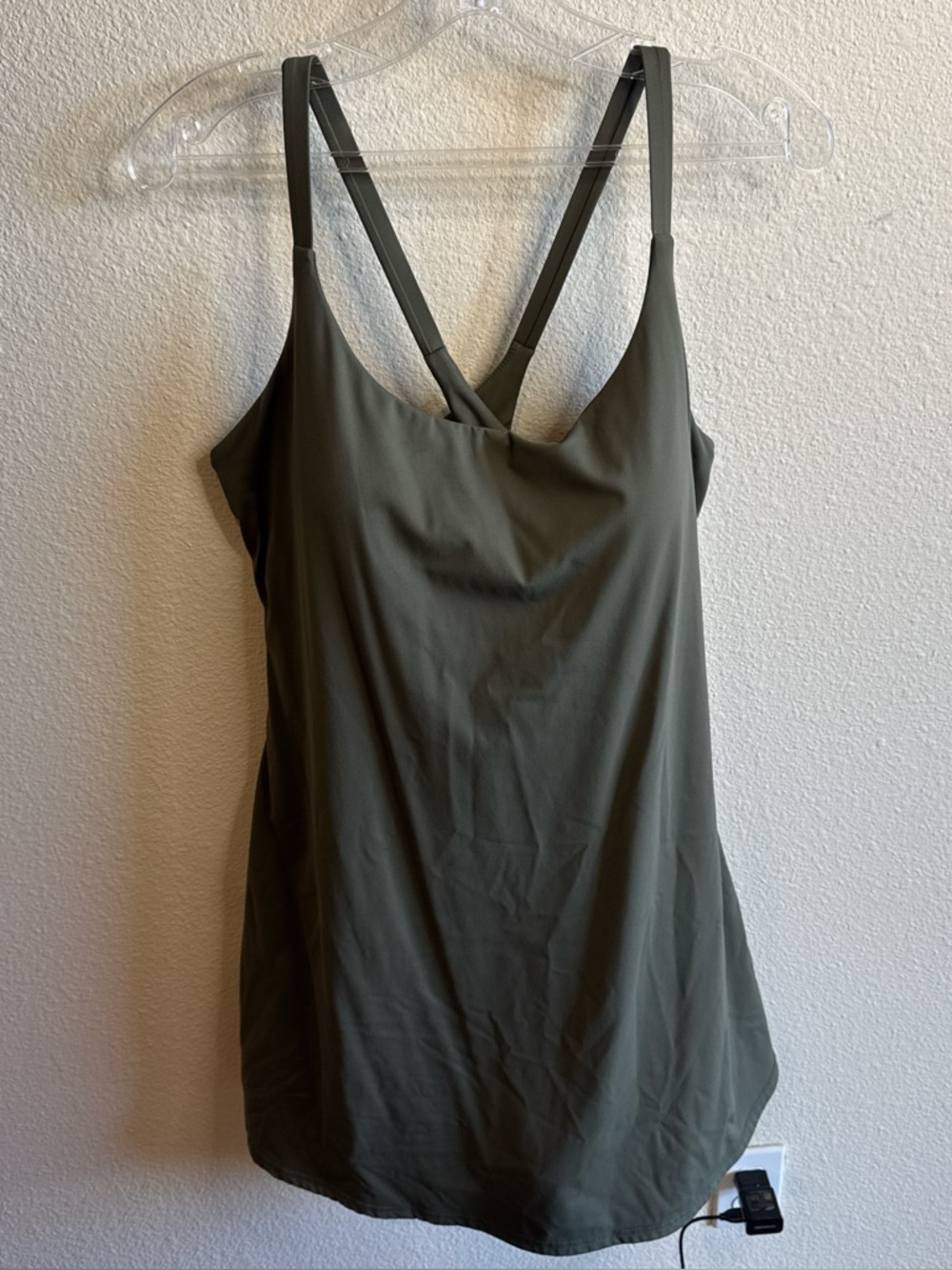 Dark olive Halara easy peezy dress.